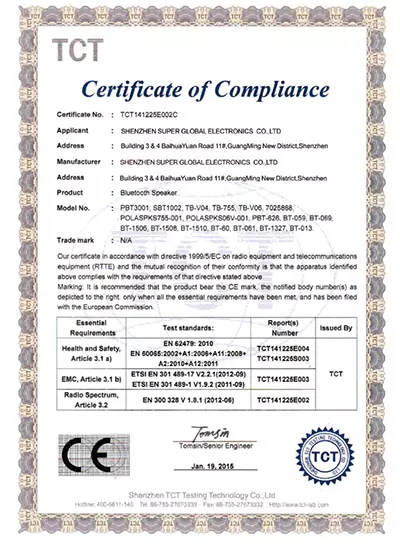 earbud CE certificate