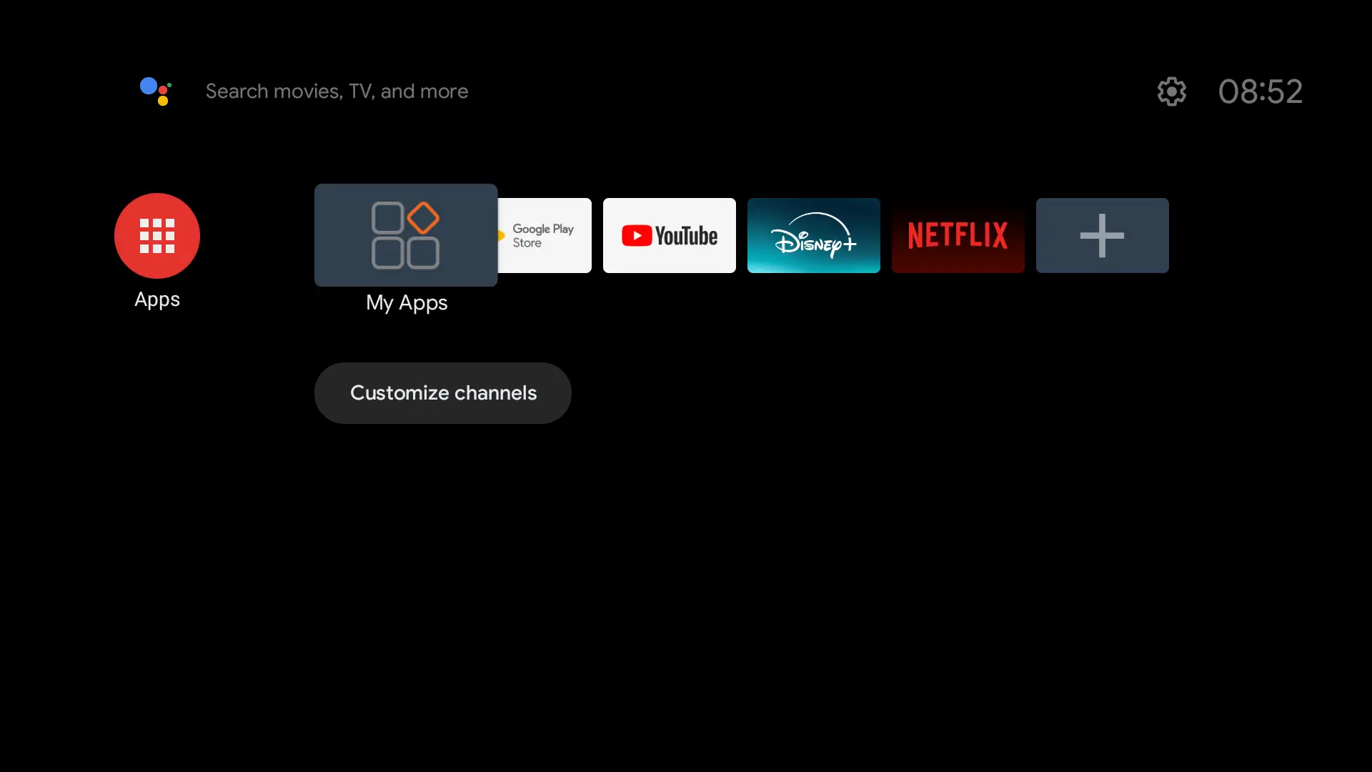 4K TV Тапсырмалар үй мәзірі